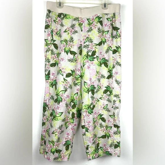 J. Jill Love Linen Orchid Cropped Pants - Picture 2 of 15